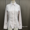 Camicia femminile a maniche lunghe a righe tinto in filo